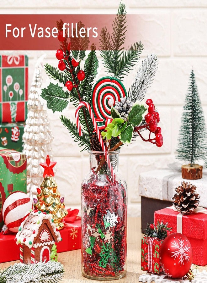 Knitgrip 2lb Christmas Basket Stuffers Metallic Red Green Crinkle Cut Paper Shred Filler Merry Christmas Tree Snowflake Elk Confetti Packaging Raffia Stuffers - Image 5